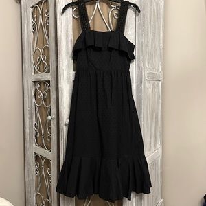 GUC J.Crew black Swiss dot eyelet ruffled sundress, size 00